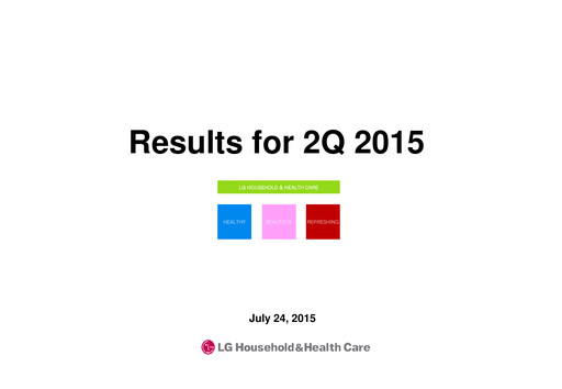 Vorschaubild LG Household & Health Care
 Quartalsbericht 2015-q2