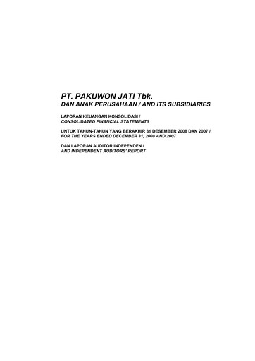 Thumbnail Pakuwon Jati Tbk Financial Statement 2008