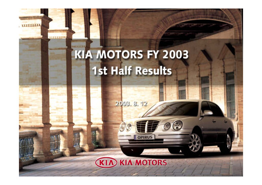 Thumbnail Kia Half-year Report 2003-h1