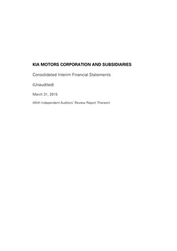 Thumbnail Kia Quarterly Report 2015-q1