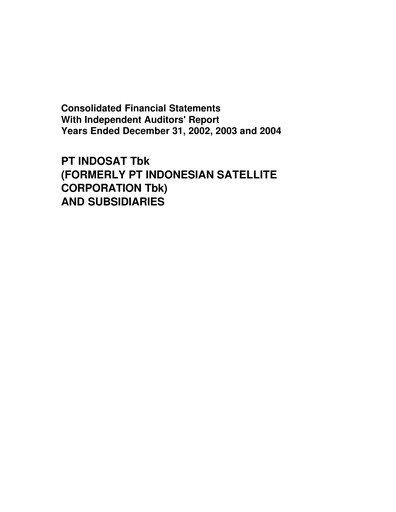 Thumbnail Indosat Financial Statement 2004