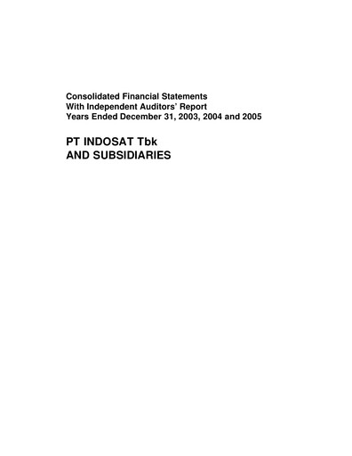 Thumbnail Indosat Financial Statement 2005
