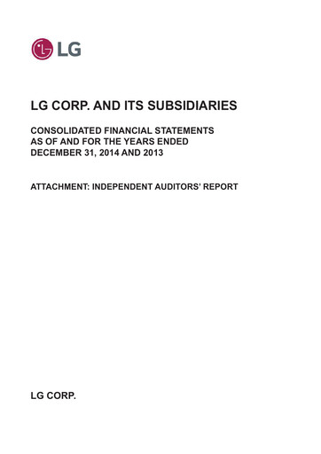 Miniature LG Corp
 Bilan financier 2014