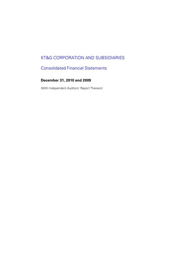 Thumbnail KT&G (Korea Tobacco) Financial Statement 2010