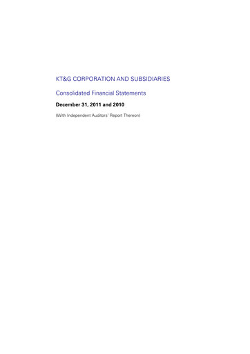 Thumbnail KT&G (Korea Tobacco) Financial Statement 2011