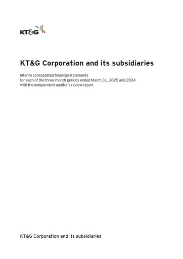 Vorschaubild KT&G (Korea Tobacco) Quartalsbericht 2025-q1