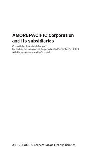 Thumbnail Amorepacific Financial Statement 2023