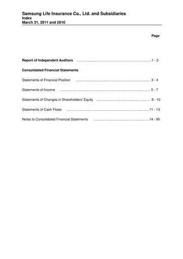 Thumbnail Samsung Life Insurance
 Financial Statement 2011