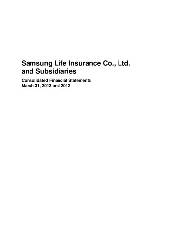 Thumbnail Samsung Life Insurance
 Financial Statement 2012-2013