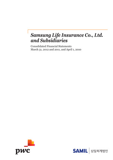 Thumbnail Samsung Life Insurance
 Financial Statement 2012