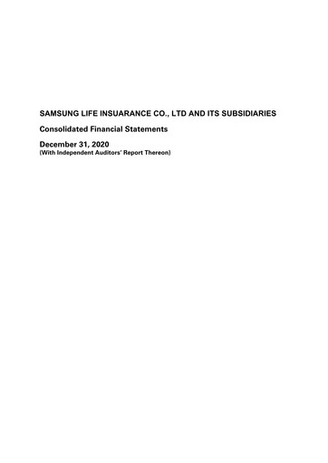 Thumbnail Samsung Life Insurance
 Financial Statement 2020