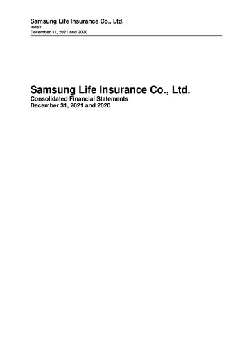 Thumbnail Samsung Life Insurance
 Financial Statement 2021