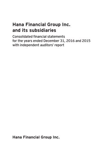 Vorschaubild Hana Financial Group Finanzmitteilung 2016