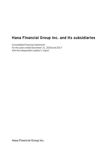 Vorschaubild Hana Financial Group Finanzmitteilung 2018