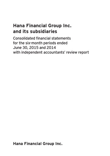 Thumbnail Hana Financial Group Half-year Report 2015-h1