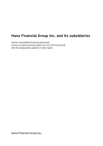 Thumbnail Hana Financial Group Half-year Report 2019-h1