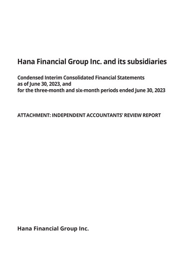 Thumbnail Hana Financial Group Half-year Report 2023-h1