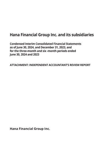 Thumbnail Hana Financial Group Half-year Report 2024-h1
