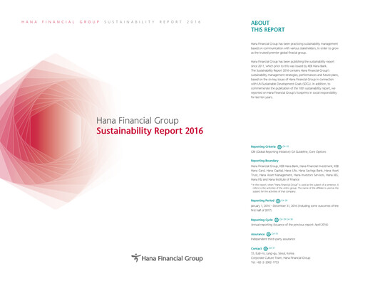Thumbnail Hana Financial Group Sustainability Report 2016