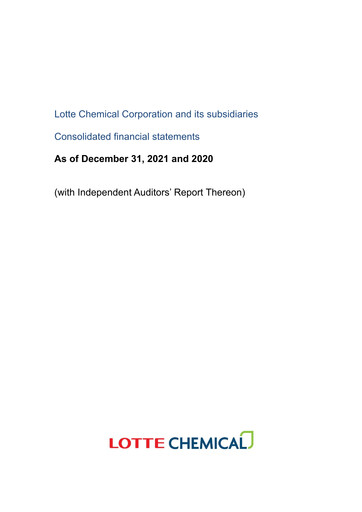 Thumbnail LOTTE Chemical
 Financial Statement 2021