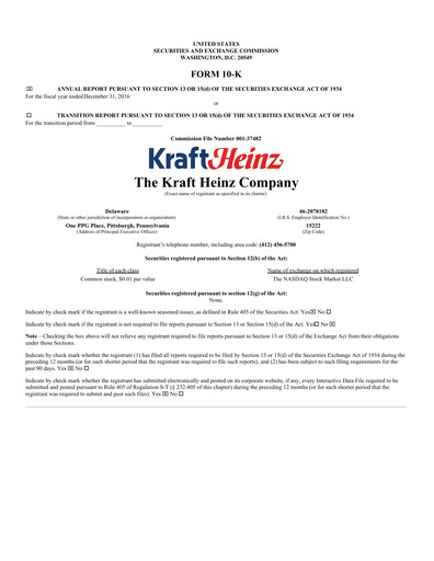 Thumbnail Kraft Heinz Annual Report 2016