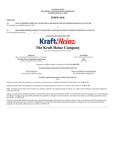 Thumbnail Kraft Heinz Annual Report 2017