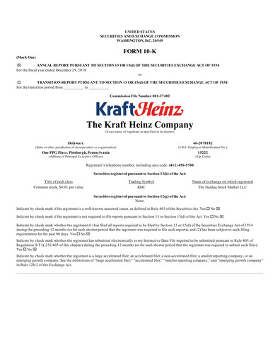 Thumbnail Kraft Heinz Annual Report 2018