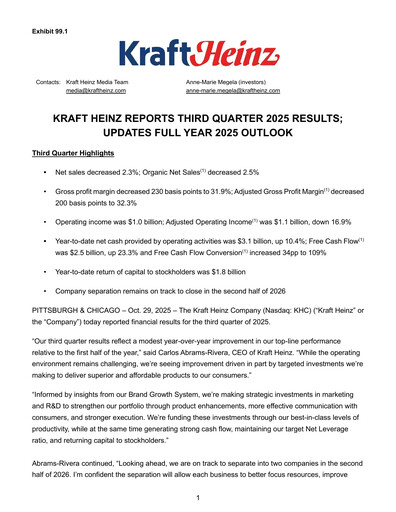 Thumbnail Kraft Heinz Quarterly Report 2025-q3