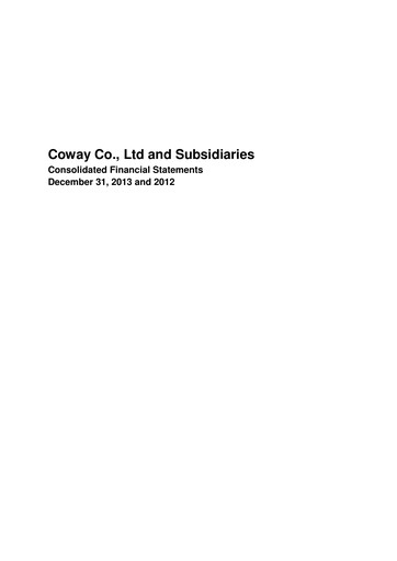 Thumbnail Coway
 Financial Statement 2013