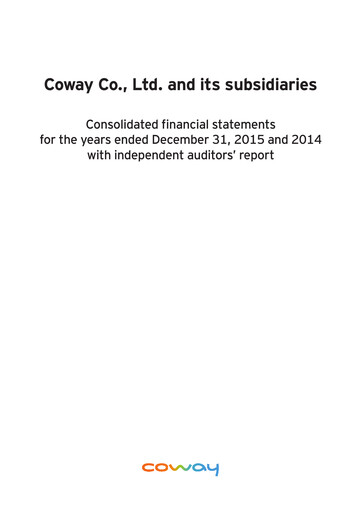 Thumbnail Coway
 Financial Statement 2015