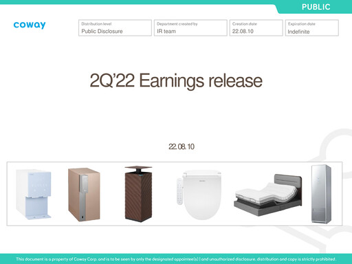 Thumbnail Coway
 Quarterly Report 2022-q2