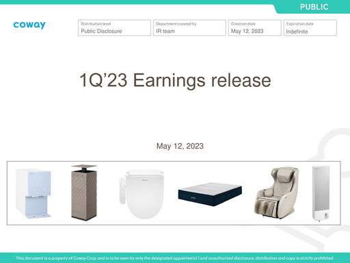 Thumbnail Coway
 Quarterly Report 2023-q1