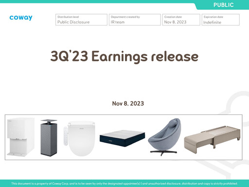 Thumbnail Coway
 Quarterly Report 2023-q3
