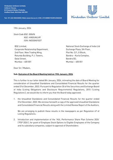 Thumbnail Hindustan Unilever
 Quarterly Report 2023-q4