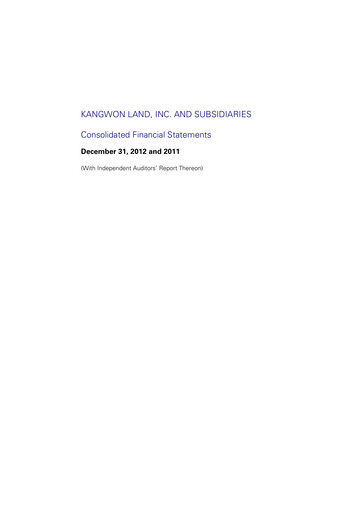 Thumbnail Kangwon Land
 Financial Statement 2011-2012