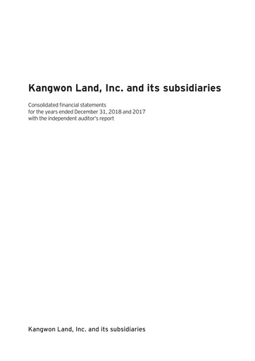Thumbnail Kangwon Land
 Financial Statement 2017-2018