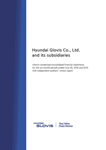 Thumbnail Hyundai Glovis
 Half-year Report 2016-h1