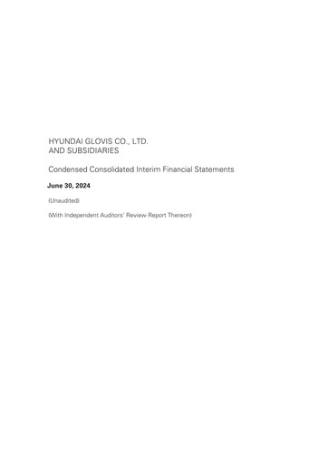 Thumbnail Hyundai Glovis
 Half-year Report 2024-h1