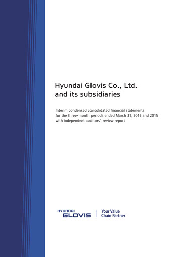 Thumbnail Hyundai Glovis
 Quarterly Report 2016-q1