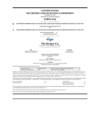 Thumbnail Kroger Quarterly Report 2025-q2