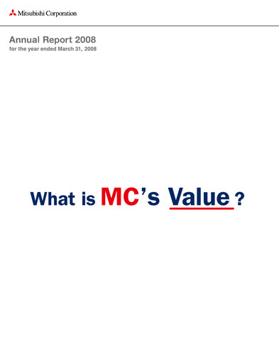 Thumbnail Mitsubishi Corporation Annual Report 2008