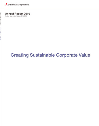 Thumbnail Mitsubishi Corporation Annual Report 2010