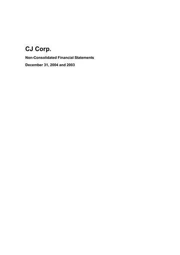 Thumbnail CJ Group Financial Statement 2003-2004