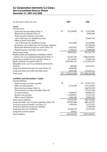 Thumbnail CJ Group Financial Statement 2006-2007