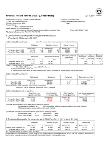Thumbnail Terumo Financial Statement fy2007