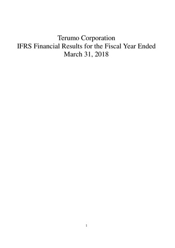 Thumbnail Terumo Financial Statement fy2018