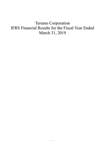 Thumbnail Terumo Financial Statement fy2019