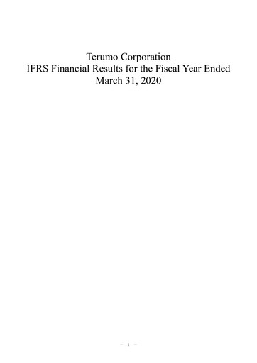 Thumbnail Terumo Financial Statement fy2020