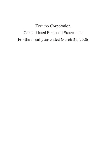Thumbnail Terumo Financial Statement fy2026