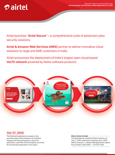 Miniature Bharti Airtel
 Rapport semestriel 2020-h1